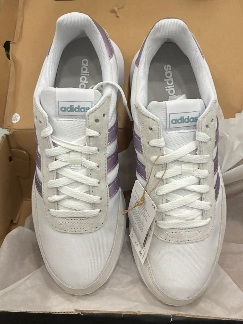 Adidas Run 60s 2.0 Sneakers White Lavender Purple Women’s 10 GX1713 NIB
